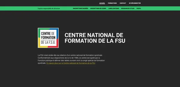 Capture d'écran de Centre de Formation de la FSU