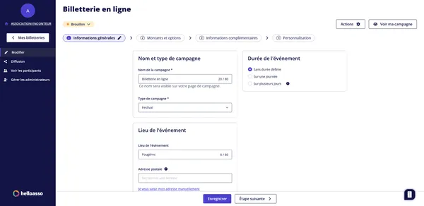 Capture d'écran d'une autre page de Enconteur